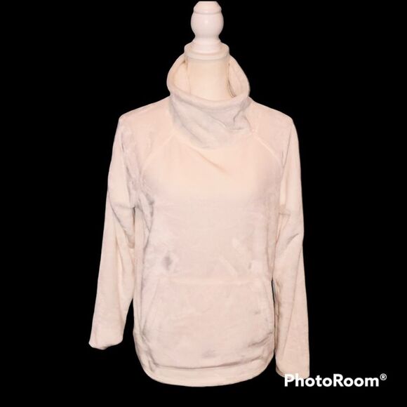 C9 by Champion Super Soft Fuzzy Sweatshirt Sz M Ivory Front Pocket High Neck - Picture 1 of 8